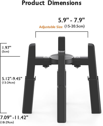CZPET Dog Bowl Stand with Adjustable Height and Width [2 Pack, Stand Only], Elevated Pet Water & Food Feeder for Medium and Large Pets, Stable and Anti-Slip Raised Bowl