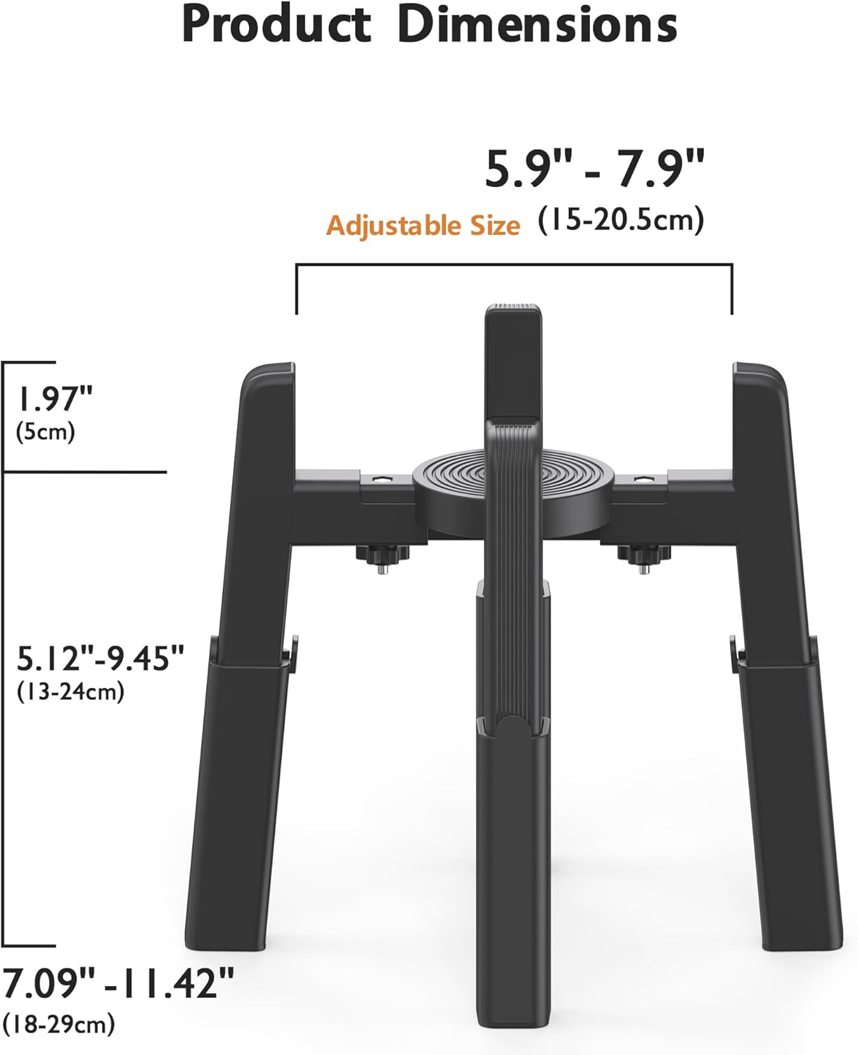CZPET Dog Bowl Stand with Adjustable Height and Width [Stand Only], Elevated Pet Water & Food Feeder for Medium & Large Dogs, Stable and Anti-Slip Raied Bowl