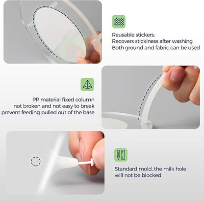 Kitten Bottle Feeding Kit, Puppy Feeders for Multiple Puppies with Support Base,Smooth Flow Nursing Nipple for Puppies,Ideal Replacement for Puppy Feeder,400ml Capacity(White)