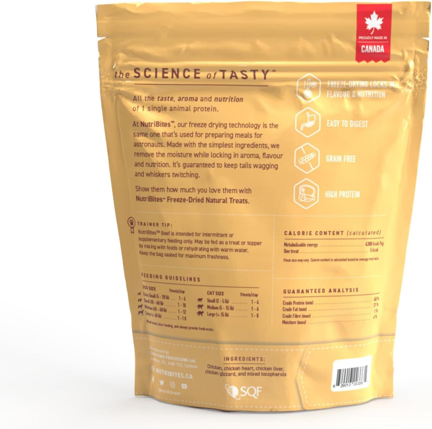 Nutri Bites Freeze Dried Chicken Dog & Cat Treats, 4 oz | Healthy Pet Training Treats or Food Topper | All Natural, 1 Single Animal Protein, High Protein (Pack of 2)