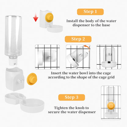 Hanging Rabbit Water Dispenser for Cage,17oz No Drip Guinea Pig Water Bottle for Ferret Bunny Puppy Cat Chinchilla Samll Aminal Water Bowl
