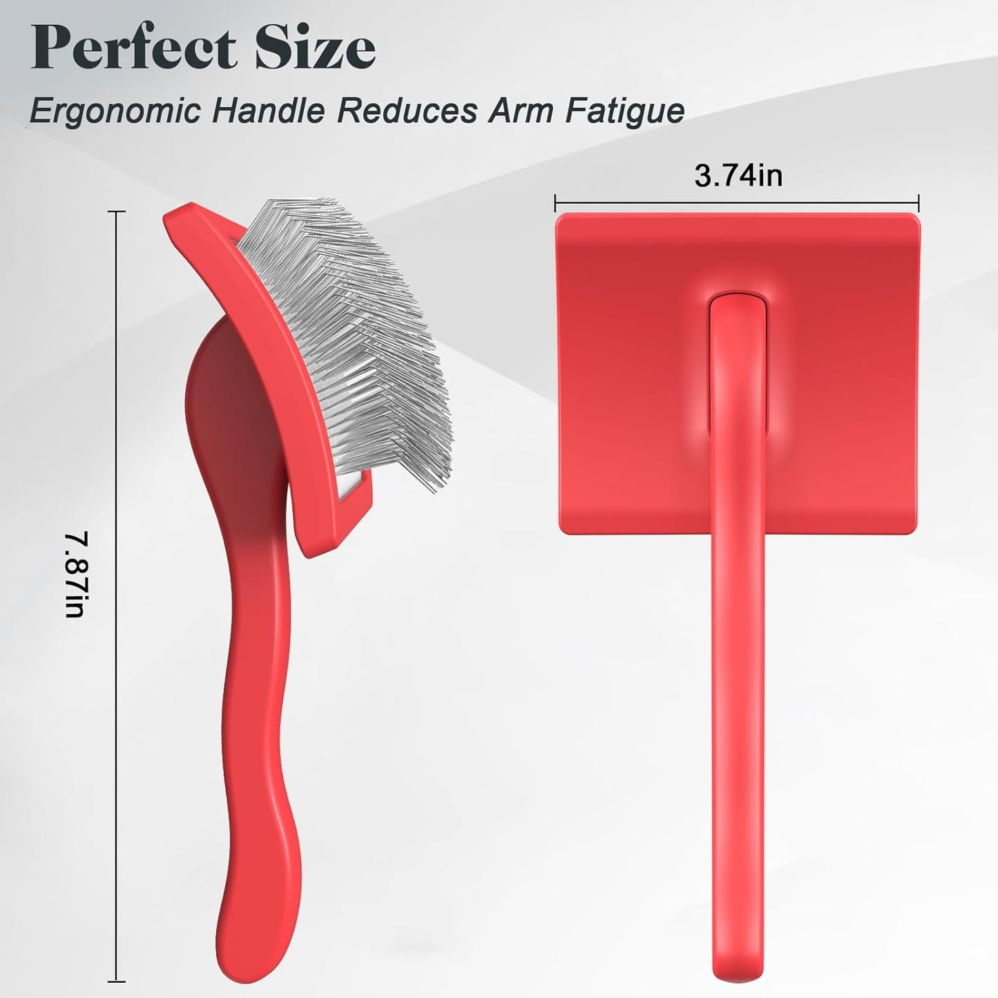 2PCS Slicker Brush for Dogs & Pet Comb,Professional Dog Grooming Brush (Goldendoodles,Poodles,Labradoodles) with Extra Long Pins to Effectively Remove Tangles, Knots and Mats (Red Large)