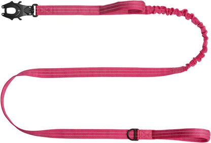ICEFANG Tactical Dog Leash,K9 Training Walking Bungee Lead with 2 Control Handle,Heavy Duty Quick Release Metal Clasp,for Medium Large Breed (Reflective Rose, 6 FT)