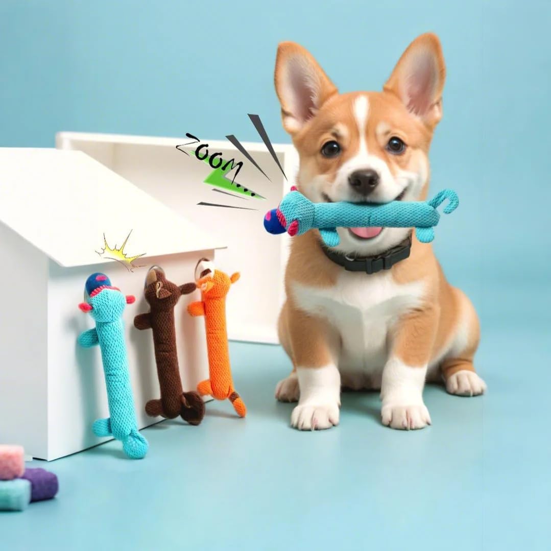LOS ANDES Dog Squeaky Toys Standing Stick Animal Puppy Toy for Small,Medium Breeds Plush Pet Toys for Daily Companionship, Training Reward Gift