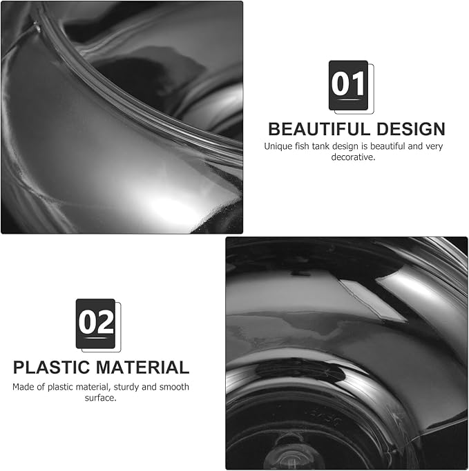 Kisangel Plastic Fish Bowl Round Bubble Bowl 2800ml Desktop Terrarium Ball Goldfish Tank Wide Mouth Air Plant Vase Hydroponic Succulent Flower Planter for Home Office