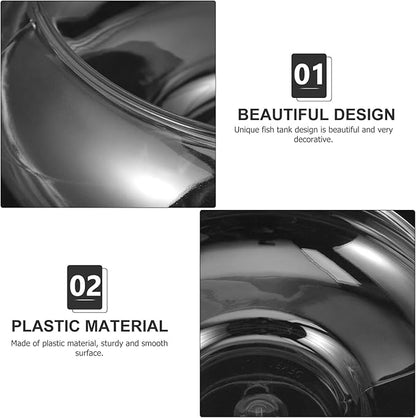 Kisangel Plastic Fish Bowl Round Bubble Bowl 2800ml Desktop Terrarium Ball Goldfish Tank Wide Mouth Air Plant Vase Hydroponic Succulent Flower Planter for Home Office