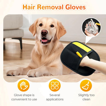 2Pcs Pet Hair Removal Gloves, 2025 New Electrostatic Pet Hair Remover, Washable Reusable Cat Grooming Gloves for Bed Sheets Couch Clothes Carpet, Premium Pet Care Accessory for Cats and Dogs (2)