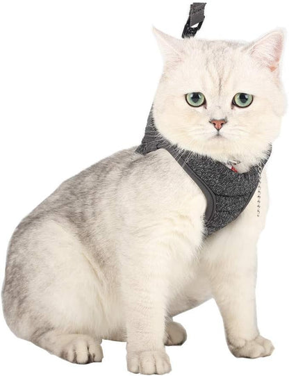 HEYWEAN Cat Harness and Leash - Ultra Light Escape Proof Kitten Collar Cat Walking Jacket with Running Cushioning Soft and Comfortable Suitable for Puppies Rabbits