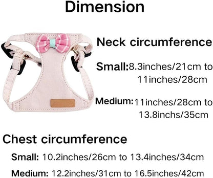 Rabbit Harness and Leash - Adjustable Bunny Harness Escape Proof for Walking Runnig Hiking Camping Outdoor - Cute Small Animal Harness Leash Set (Medium,Pink)