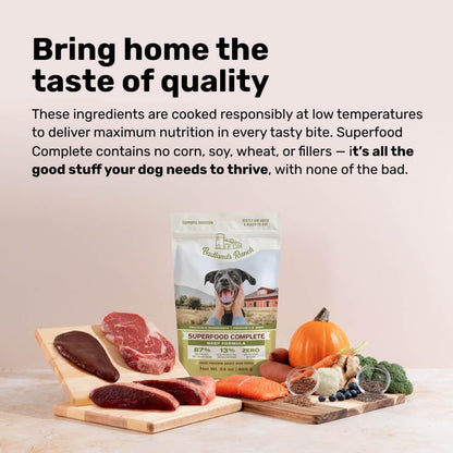 BADLANDS RANCH by Katherine Heigl- Superfood Complete, Air-Dried Adult Dog Food - High Protein, Zero Fillers, Superfood Nutrition (24 Ounce (Pack of 4), Beef)