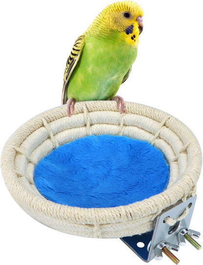 Wontee Bird Nest Breeding Nest Bed Bird Cage House for Parrots Budgies Parakeets Cockatiels Canary Finch Lovebirds (Cotton Rope)