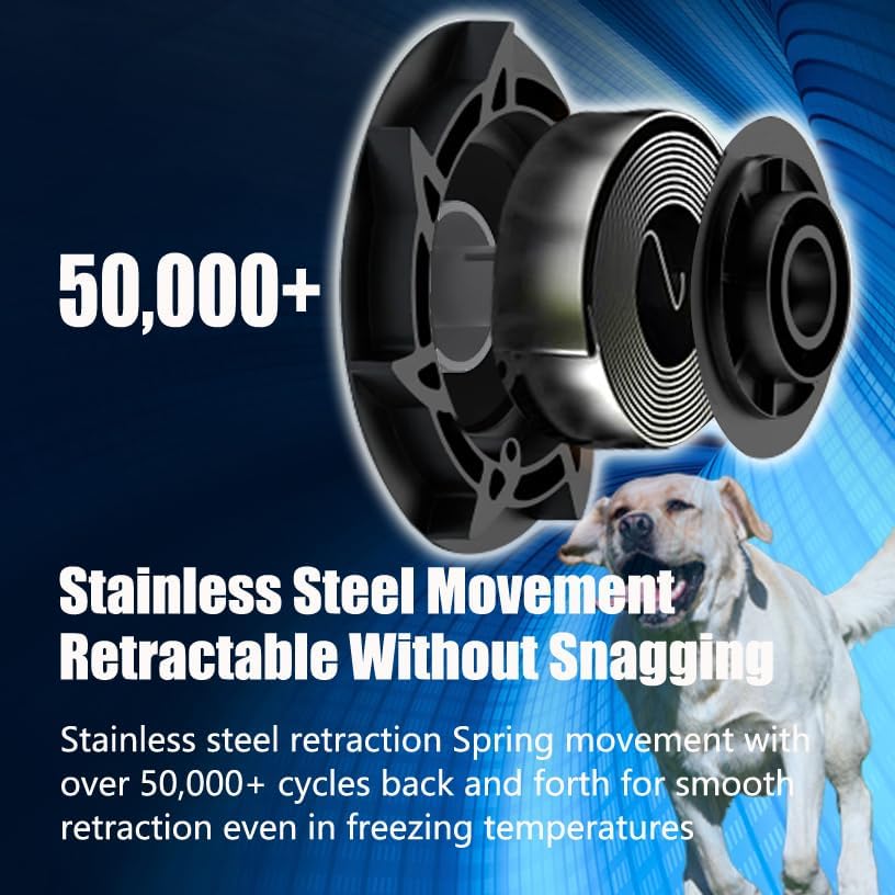 Retractable Dog Leash Hands-Free Adjustable Length 16ft with Safety Lock Durable Nylon Belt for Small Medium Large Dogs Easy Walk Training Portable Dog Leash Black L