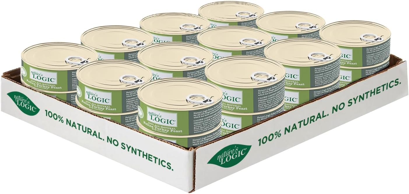 Nature's Logic 24 Count Feline Turkey Canned Food, 24-5.5 oz