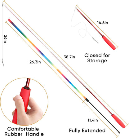 Cat Toys for Indoor Cats, 13 Packs Interactive Cat Wand Toy Set with Feather Toys & Teasers, Fun Cat Toys for Exercise, Playtime and Boredom Relief