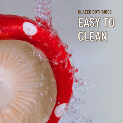 Mushroom Ceramic Hamster Hideout, Food Bowl, Syrian Cage Accessories, Ceramic Larger House and Hideouts, Chew-Proof Decor, Cool Bed Ideal for Syrian Hamster Dwarf Gerbil Mice Golden Bear