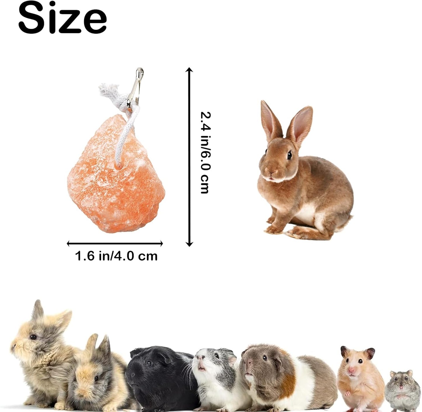 PINVNBY Salt Blocks for Rabbits,4 Pieces Himalayan Small Pets Lick Salt Block Natural Mineral Salts with Hook Hanging Small Animals Chew Toys for Horses Bunny