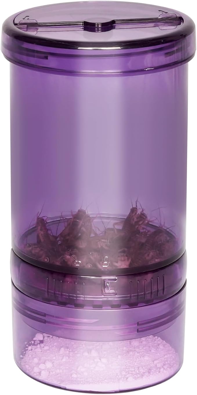 Cricket Calcium Powder Mixer, Reptile Cricket Keeper, Reptile Calcium Duster for Bearded Dragon Gecko Lizard Snake Chameleon (Purple)