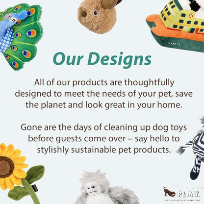 P.L.A.Y. Cute Plush Cat Toys - Feline Frenzy Animal Critter Themed Catnip Filled Toy, Great for Adult Cats and Kittens - Machine Washable, Recycled Materials, Crinkles (Catch a Meowse, Set of 2)