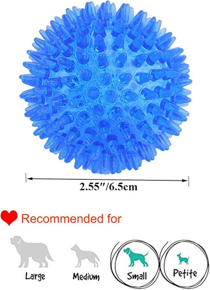 Orgrimmar 6 PCS Pet Squeaky Chewing Balls Dog Soft Stab Cleaning Teeth Toys Balls with High Bounce for Small Medium Large Pet Dog Cat Toys(Small,2.55in)