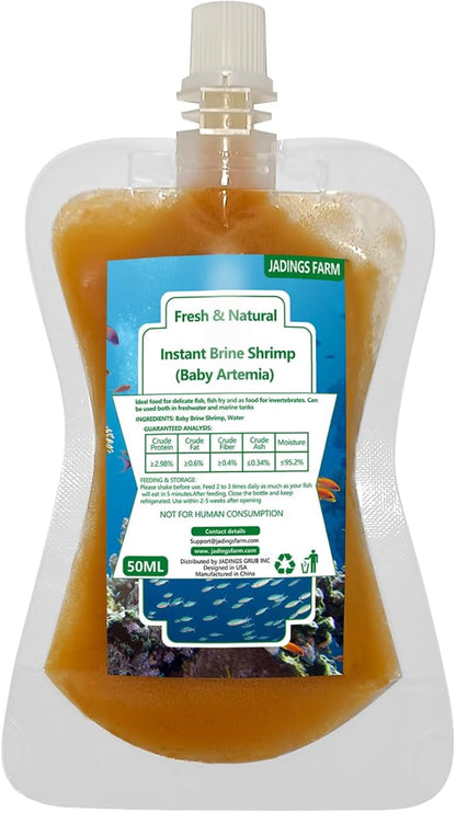 Brine Shrimp Fish Food, Ready to Use Aquarium Fish Food, Non-Living Instant Baby brine Shrimp, Food for Betta Saltwater Marine Freshwater Fish, Reef Aquariums, Corals, Axolotl,Jelly