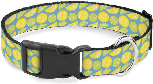 Yellow Green Lemon Slice Fruit Pet Collar Cat Dog Neck Strap Quick Release Buckle Adjustable Female Male Puppy Corgi