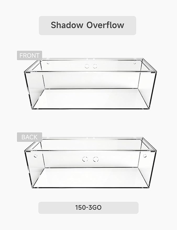 150-3GO Gallon Starfire Aquarium w/Center Overflow 60x24x24 H 12mm Ghost Overflow