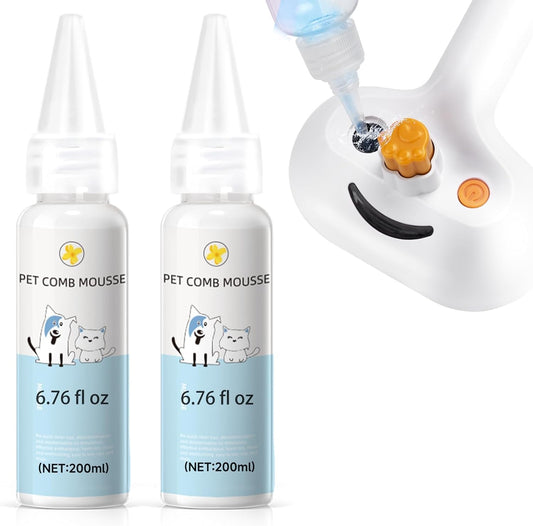 Pet Steam Brush Spray Refill for Dogs & Cats – Concentrated Waterless Shampoo, 3-in-1 Pet Comb Leave-in Serum, Self Cleaning Pet Brush for Shedding & Hair Removal, 2*Shampoo(Steam Brush Not Included)