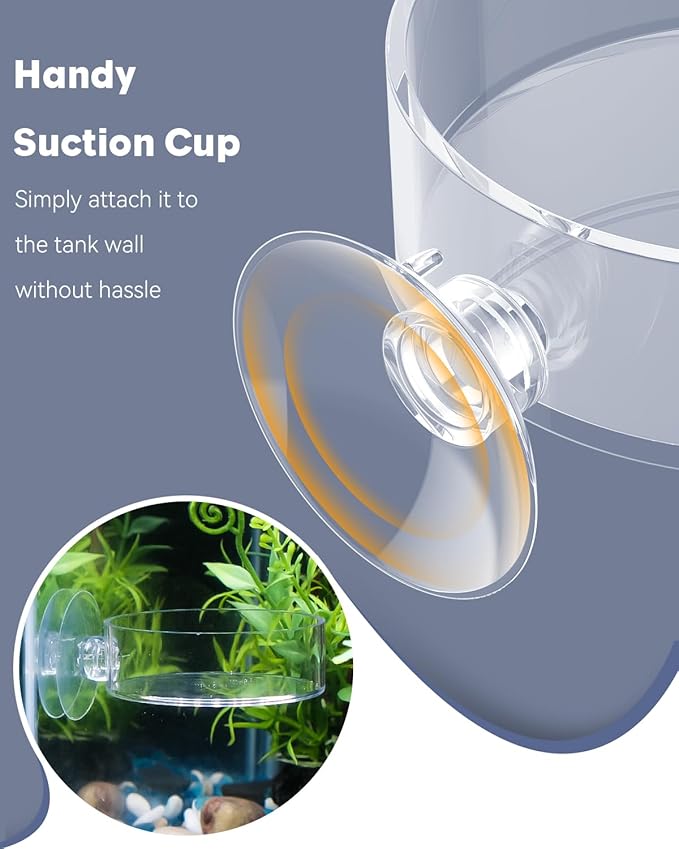 Pawfly Shrimp Feeding Dish with Suction Cup, Clear Acrylic Aquarium Shrimp Feeder Dish, Fish Feeding Tray for Freshwater and Saltwater Tanks