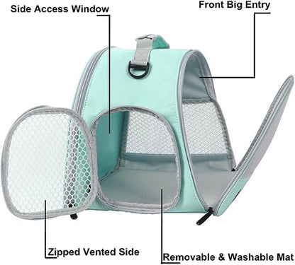 Breathable Guinea Pig Carrier Backpack with Nylon Mesh Window Portable Carrier for Guinea Pig, Bunny Bearded Dragon Bird Chinchilla Ferret Travel Outdoor