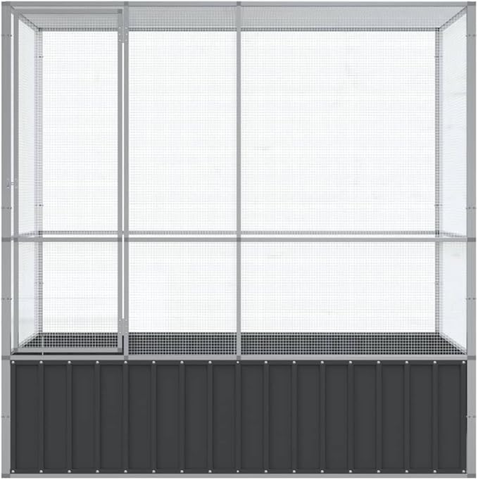 Galvanized Steel Large Flight King Bird Cage, Steel Outdoor Aviary, Outdoor Indoor Large Bird Cage Aviary Pet House for Cockatiels African Parakeets, 82.9"x42.1"x83.5",-301