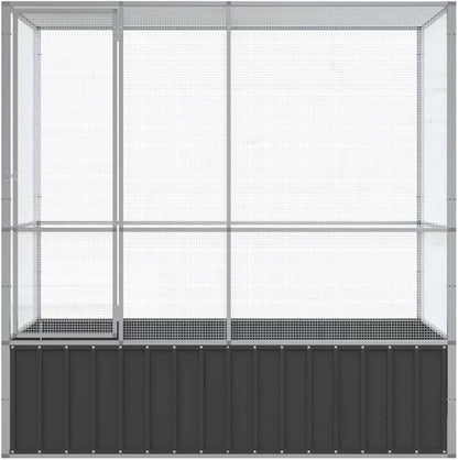 Galvanized Steel Large Flight King Bird Cage, Steel Outdoor Aviary, Outdoor Indoor Large Bird Cage Aviary Pet House for Cockatiels African Parakeets, 82.9"x42.1"x83.5",-301