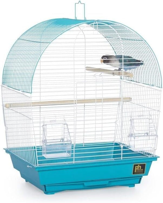 Rustic Retreat Top Bird Cage with Durable Metal Construction, Spacious Interior, and Convenient Top Access Teal/Dome Top