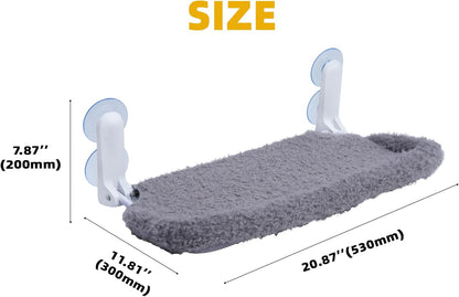 YUNIQUE Cat Window Perch with Cushion Rim, Upturned Edge Bracket, Portable Wall Hammock for Indoor Cat, Grey