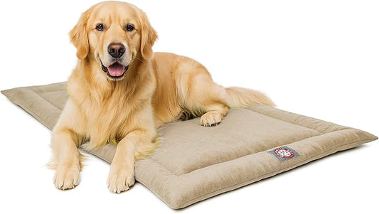 Majestic Pet Orthopedic Memory Foam Dog Crate Mat - Plush Pet Bed Pad for Crates & Kennels | USA Crafted | 42"x26" Villa Pearl