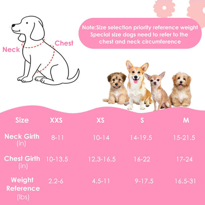 Lukovee No Pull Puppy Harness and Leash Set - Soft Lightweight Escape Proof Puppy Vest Harness, Breathable Adjustable Pet Harness with Dog Leash for Small Dogs (Pink, S)