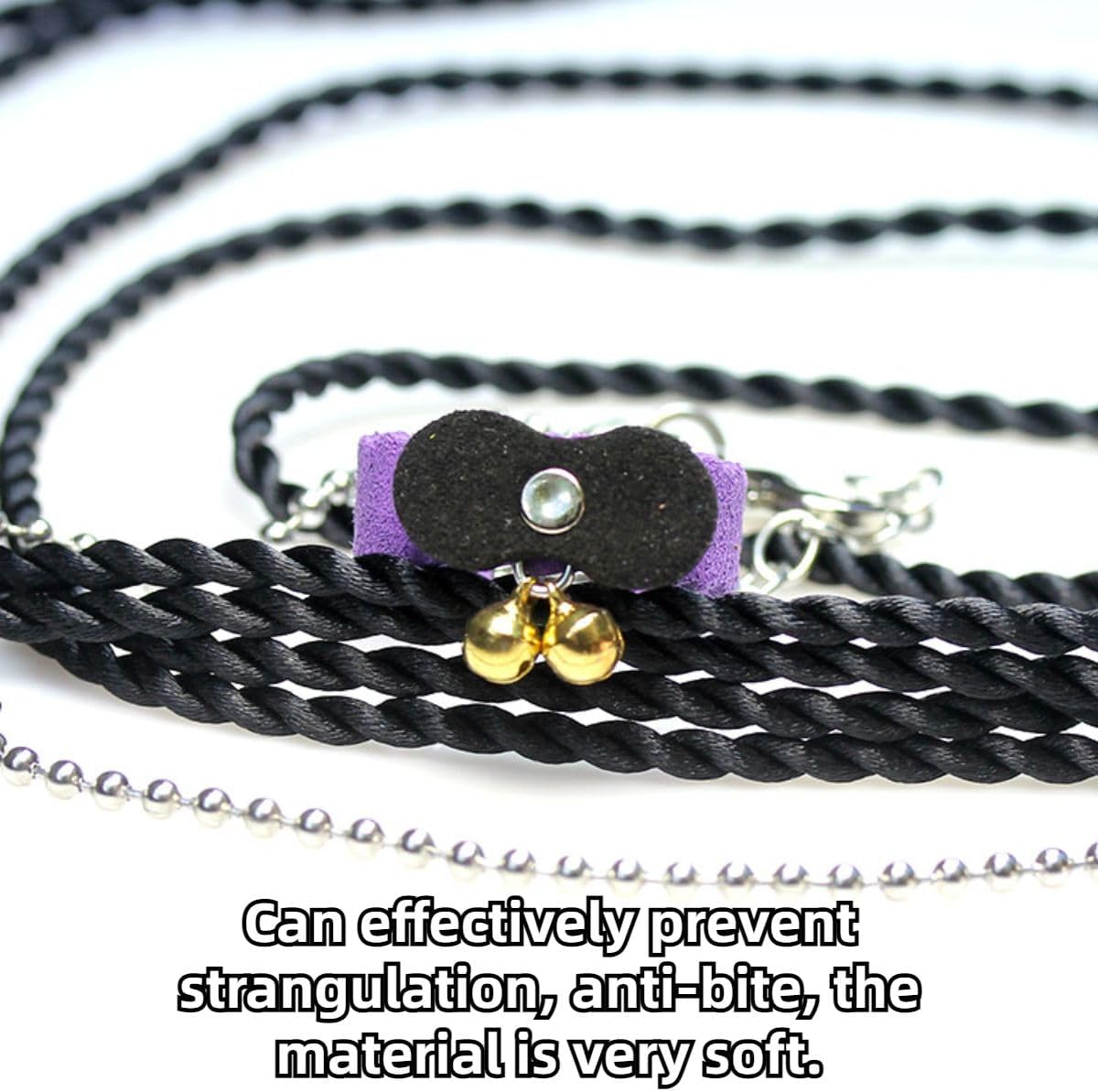 Squirrel Chipmunk Traction Rope Strap Anti-Biting Chain Rope, Small Animal Walking Collar Harness with Lead Leash for Hamster Gerbil Rat Mouse Ferret Chinchilla (Pink)