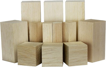 Super Bird Creations SB50020 Balsa Multi-Size Wood Blocks - Bird Toys For Parrots - Unfinished Bird Chew Blocks Wooden Balsa Cubes Material for Crafting and Whitlling Carving - Small Bird Size, 12 Pcs