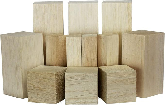 Super Bird Creations SB50020 Balsa Multi-Size Wood Blocks - Bird Toys For Parrots - Unfinished Bird Chew Blocks Wooden Balsa Cubes Material for Crafting and Whitlling Carving - Small Bird Size, 12 Pcs