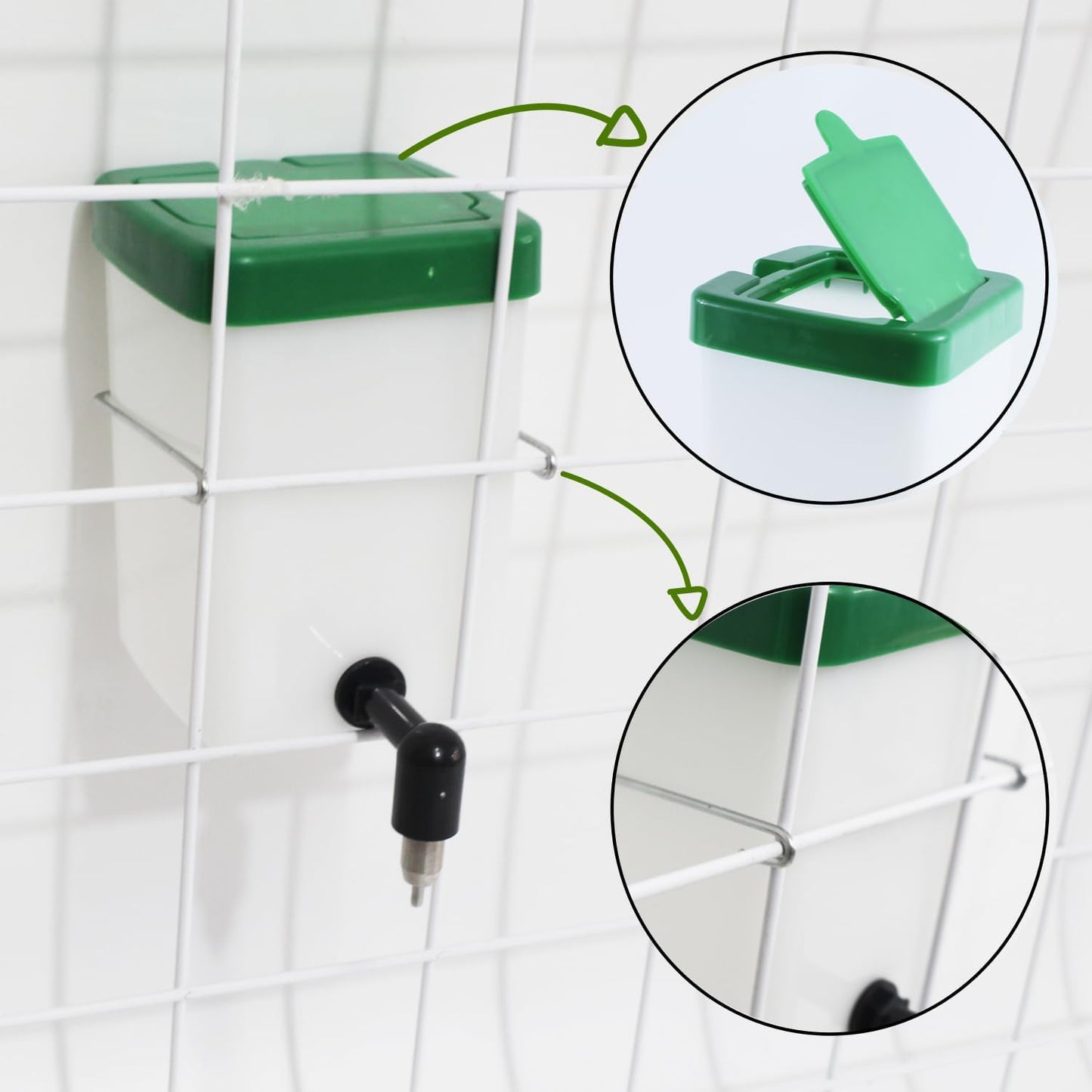 No-Drip Rabbit Water Bottle for Cage, 2Pack 16oz Small Animal Water Dispenser Water Bottle for Small Pet/Bunny/Ferret/Hamster/Guinea Pig/Rabbit/Chinchilla/Mouse (Clear, 16 Ounce)