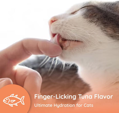 Petralyte Cat Hydration Electrolyte and Cat Joint Supplement | Hydration Support for Cats w/Glucosamine, Chondroitin, L-Glutamine, Taurine, Lysine & Prebiotics | for Tuna Lovers | 32 Packets