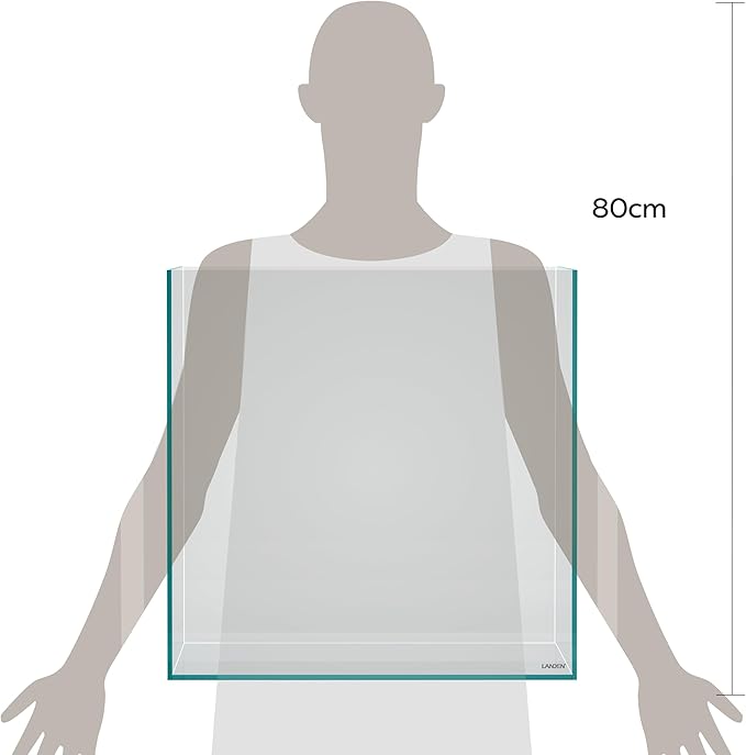 LANDEN 31 Gallon Cube Rimless Low Iron Aquarium Fish Tank,19.7" L × 19.7" W × 19.7" H (50cm x 50cm x50cm) 6mm Thickness with Nano Foam Leveling Mat Included