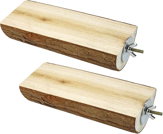 Parrot Cage Perch, Flat Wooden Platform for Birds Parrots Rats Small Animals(2 Packs)