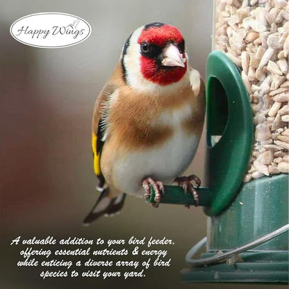 Happy Wings Sunflower Hearts & Chips Bird Food 15 lbs No Mess, No Waste Seed No Grow Formula Ideal for Wild Birds, Finches, Sparrows, and Year-Round Feeding.