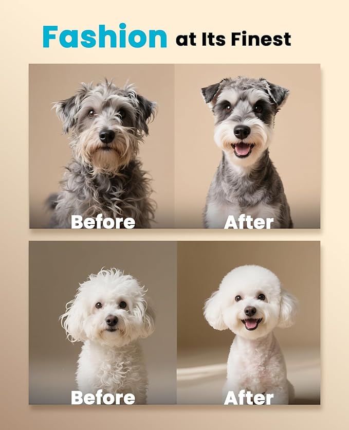 oneisall Dog Clippers Low Noise, Pro Dog Grooming Clippers Kit with Rechargeable Cordless Shaver Trimmer for Dogs Cats, IPX7 Waterproof Pet Clippers Grooming at Home