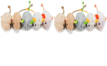 Shudyear cat Toys 10pcs Mouse Toys, Interactive Catnip Animal Toys for Indoor Kittens to Eliminate Boredom for Bored Indoor Cats (10pc)