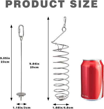 2 Pack Rat Feeding Accessories for Cage, Stainless Steel Fruit Fork and Spiral Vegetable Holder, Cage Accessories for Mouse, Hamster, Chinchilla, Rabbit and Other Small Animals