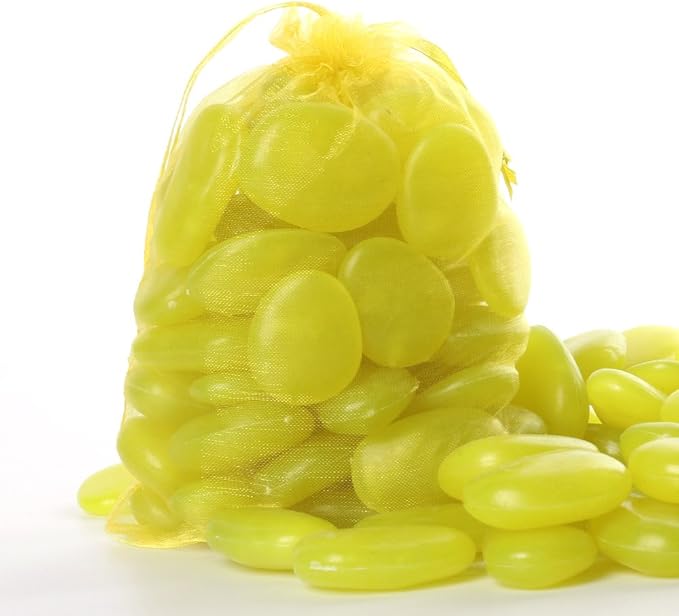 Shiny Stone Glow in The Dark Pebbles,Decorative Glow Stones,Fish Tank Aquarium Gravel,Glow Pebbles for DIY Garden Gifts Decoration(Big Size, 3-4cm, 400g/14.1oz) (Yellow)