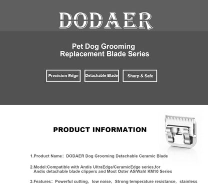 Size 7F/5F/4F Detachable Pet Dog Grooming Blades of Stainless Steel,Compatible with Andis,Oster A5,Wahl KM10 Series,3 Count