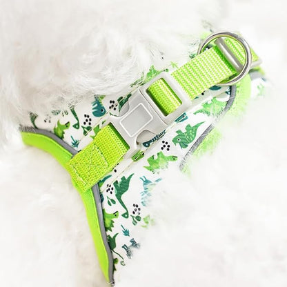 Step in Dog Harness and Leash Set, Flower Adjustable Easy Walk Puppy Harnesses, Soft Mesh Pet Vest Harness Small Size Dog Adjustable No Pull Dog Harness for Small Dogs and Cats(Bee, XXS)