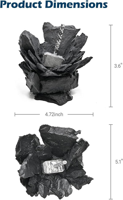 Aquarium Decoration for Fish Tank Thor’s Hammer Resin Aquarium Ornament Decorative Fish Tank Decor for Aquascaping Hiding Resting Betta Shrimp Cichlid